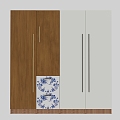 Chinese Style Bedroom Simple Wardrobe 3d model