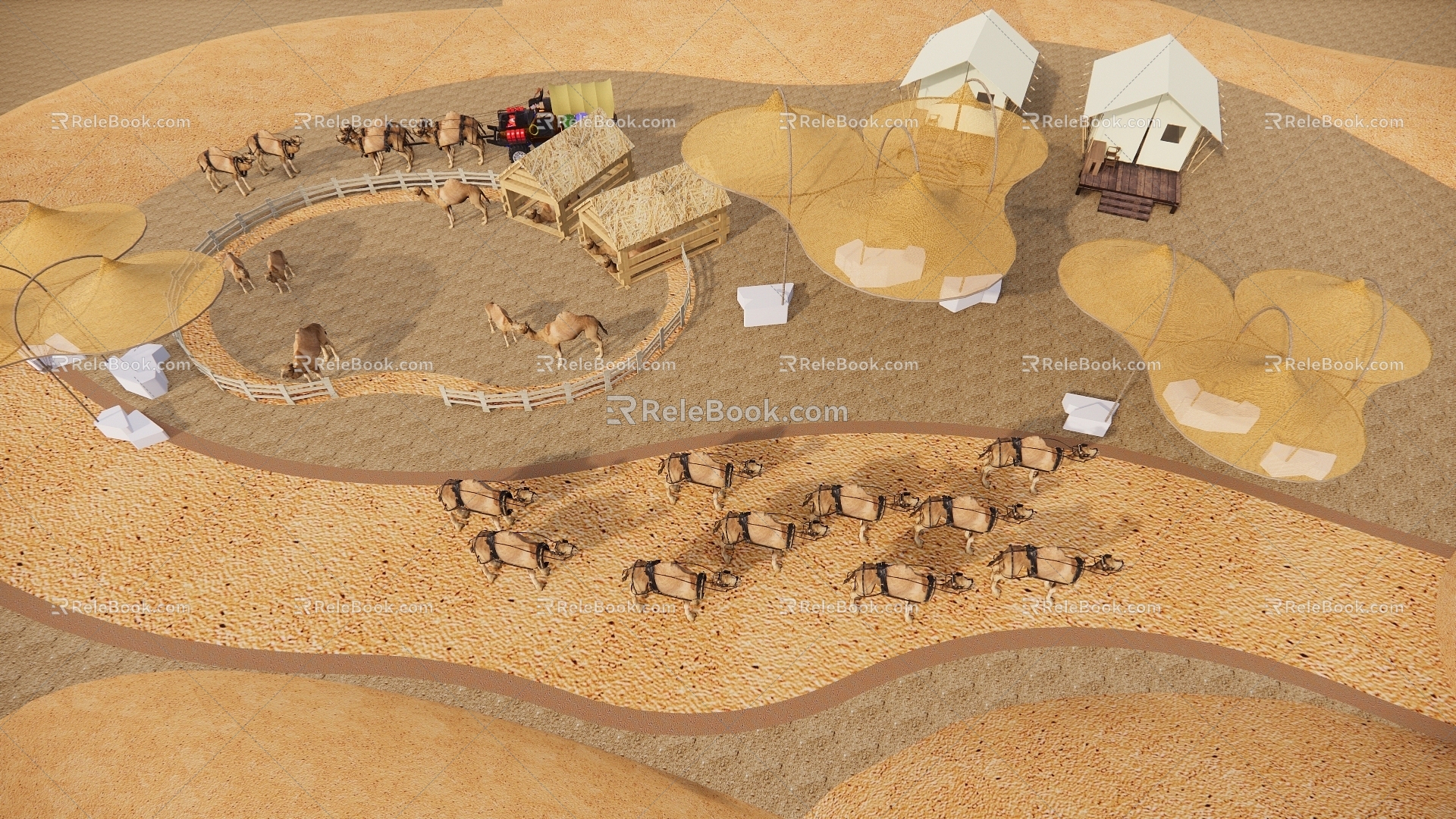 Modern Desert Scenic Landscape 3d model