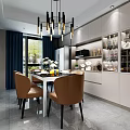 Modern Living Dining Room Interior With Chandelier Sofa Coffee Table And Decorative Mirror