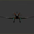 Orange Propeller Passenger Airplane Featuring Red Stars on Wings and Vintage Design