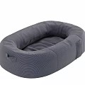 Comfortable Gray Single Seater Sofa With Wavy Texture And Oval Soft Design 3d model