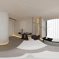 Modern Minimalist Spa Room With Two Beds White Sheets Brown Towels Green Artwork Soft Lighting