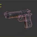 Classic Pistol With Wooden Grip And Black Metal Body Design