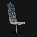 Elegant Artistic Modern Single Chair With Transparent Sculptural Backrest Design