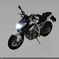 Sleek Modern Motorcycle With Bright Headlight White And Black Body Metallic Frame Reflective Surface