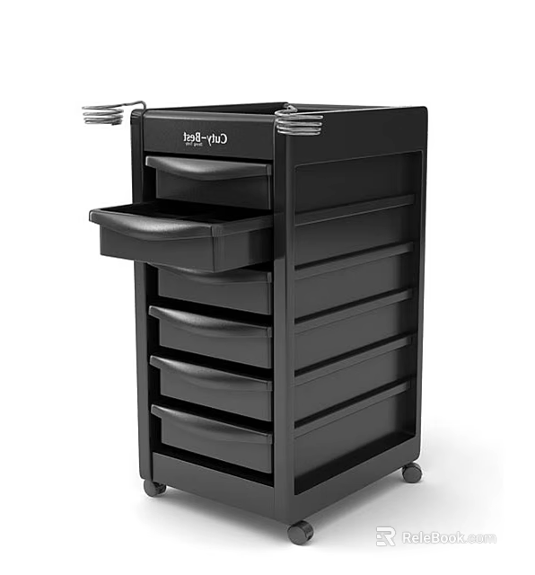 BetterPro Black Commercial Storage Utility Cart With Multiple Drawers And Wheels 3d model 