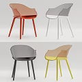 Modern Leisure Chair With Curved Backrest And Slim Legs In Various Colors