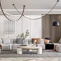 Modern sofa coffee table combination 3d model