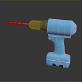 Blue Cordless Drill With Metal Drill Bit Ergonomic Handle And Battery Base