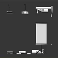 Dual Projection Screens Monitoring System With Mounted Cameras Brackets And Connection Cables