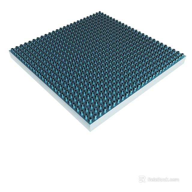 Blue Square Textured Mat With Small Protrusions For Non Slip Surface 3d model