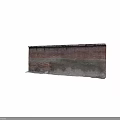 Building Exterior Wall With Red Bricks Upper Section Gray Concrete Middle Layer And Weathered Texture