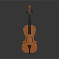 Polished Wooden Violin With Curved Body And Fine Strings On Dark Background