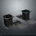 Heavy Duty Metal Base Units With Square Structures And Flat Mounting Plates