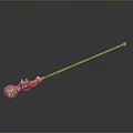 Fantasy Weapon Golden Orb Staff With Blue Accents And Detailed Design