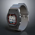 G SHOCK Digital Watch With Gray Strap Black Dial And Protection Feature