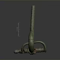 Green Household Tool With Long Strip And Curved Structure For Daily Use