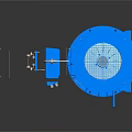 Blue Mechanical Components Including Motor Gear Bearing And Transmission System Parts