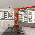 Anti Drug Education Exhibition Hall Entrance With Red Banners And Glass Doors