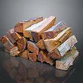 Natural Colored Stacked Firewood Logs Household Supplies For Home Heating Decor