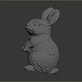 Decorative White Rabbit Statue for Home Decor Sitting Position With Detailed Design