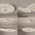 Modern lamp combination lotus leaf lamp art lamp ceiling lamp literature study lamp simple ceiling lamp combination 3d model