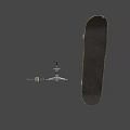 White And Yellow Disassembled Skateboard With Wheels Trucks And Components