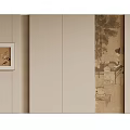 Beige Sofa Background Wall With Vertical Stripe Design Square Decorative Art And Traditional Painting Featuring Figures