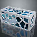 White Frame Storage Organizer Box With Blue Hexagonal Holes For Home Use 3d model