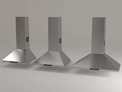 Three Stainless Steel Modern Kitchen Range Hoods For Home Cooking Areas 3d model