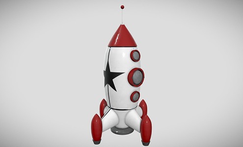 modern rocket space rocket 3d model