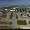 Modern Large Scale Industrial Factory Complex With Storage Tanks And Green Landscaping