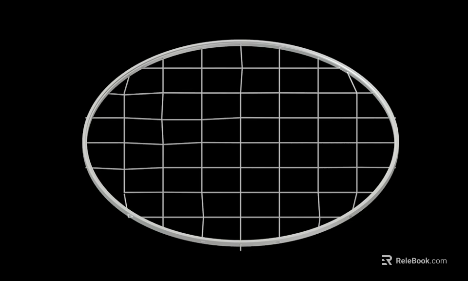Oval Metal Grid Frame Structure With Square Mesh Design For Various Uses 3d model 
