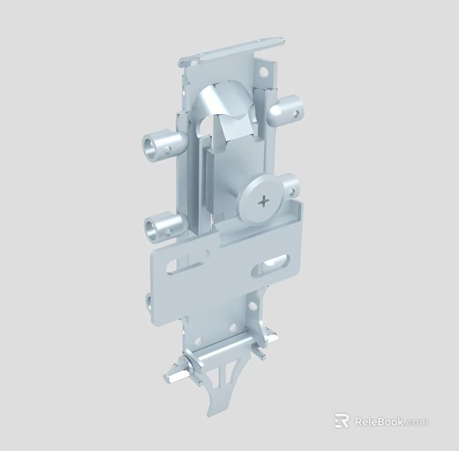 Industrial Metal Mechanical Component With Multiple Bolts Holes And Bracket Structure 3d model 