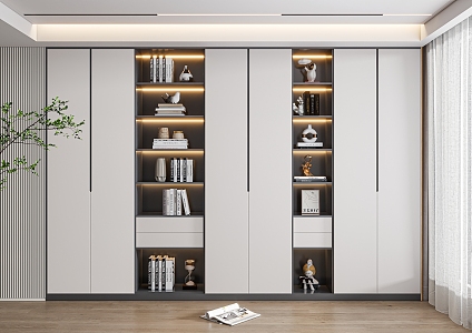 Modern bookcase 3d model