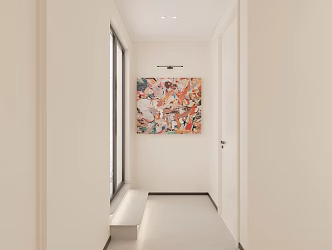 Modern Cream Corridor Hanging Painting 3d model
