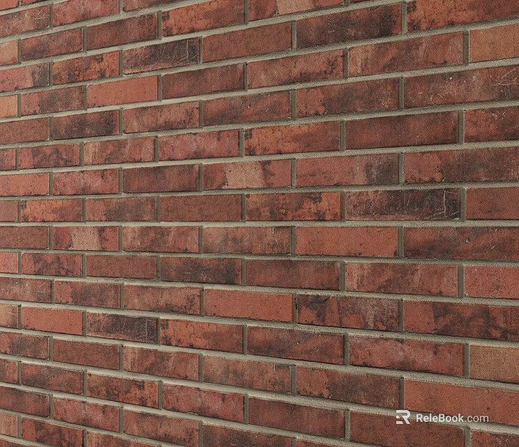 Classic Red Brick Wall with Rustic Texture and Earthy Tones for Decorative Use 3d model 