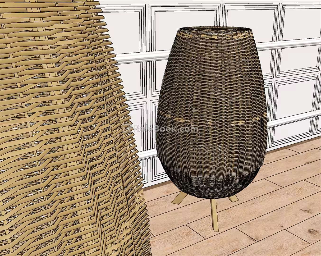 Southeast Asia Table Lamp Rattan Woven Table Lamp 3d model