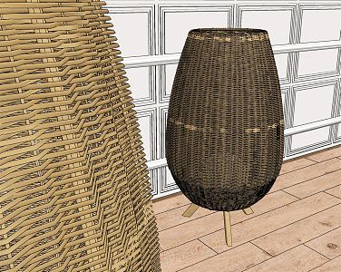 Southeast Asia Table Lamp Rattan Woven Table Lamp 3d model