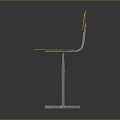 Wooden Chair With Metal Frame And Comfortable Seat Backrest Design