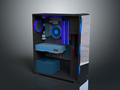 High-end chassis RGB colorful chassis 3d model