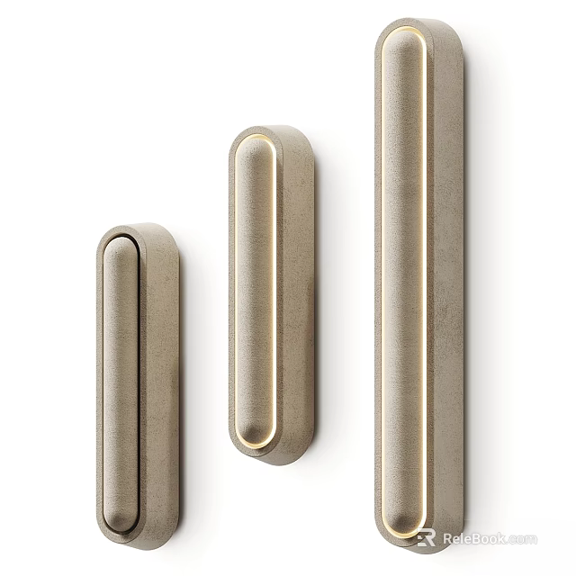 Modern Minimalist Wall Lights Various Sizes Slim Rectangular Design Soft Glowing Light On White Wall 3d model