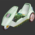 Futuristic White Single Seat Vehicle With Streamlined Design And Orange Accents