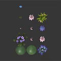 Vibrant Water Plants Featuring Pink Purple Lotus Yellow Flowers Green Leaves And Hydrangea