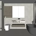 Modern Bathroom Design Featuring Glass Shower Wooden Cabinets Marble Countertop Sink And Black Bathtub