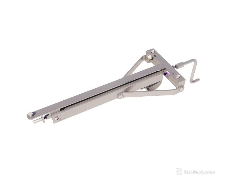 Stainless Steel Mechanical Tool With Adjustable Rod And Bracket Components 3d model 
