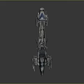 Futuristic Aerospace Spacecraft Design With Metallic Structure And Blue Silver Accents For Cosmic Exploration