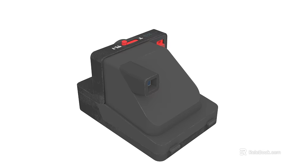 Black Electronic Charging Dock With Red Button And Interface Design 3d model 
