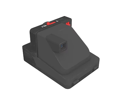Black Electronic Charging Dock With Red Button And Interface Design 3d model