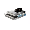 Stacked Hardcover Books With Eyeglasses On Top For Reading And